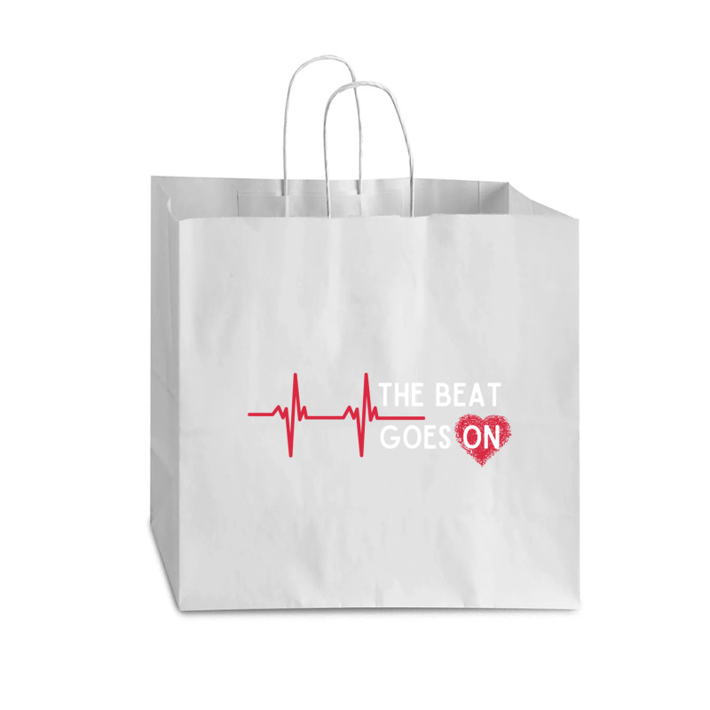 Heart Attack Surgery The Beat Goes On Survivor Rehab Recover Long Slee Vogue Paper Bag - 16 x 6 x 12 by cm-arts | Artistshot