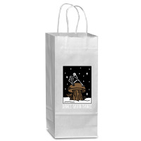 Skull Pusing Rwd Wine Paper Bag - 5 1/2 X 3 1/4 X 13 | Artistshot