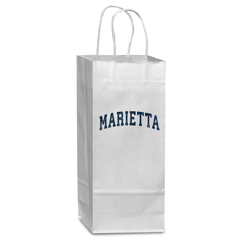 Marietta Georgia Ga Vintage Sports Design Navy Design Wine Paper Bag - 5 1/2 X 3 1/4 X 13 | Artistshot