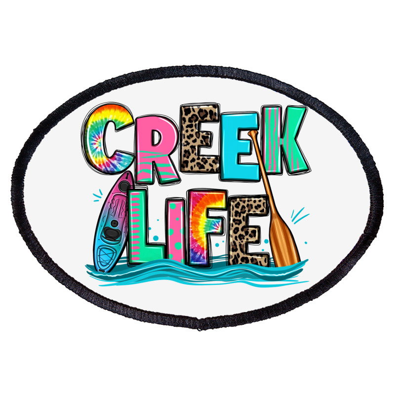 Creek Life Kayaking Oval Patch | Artistshot