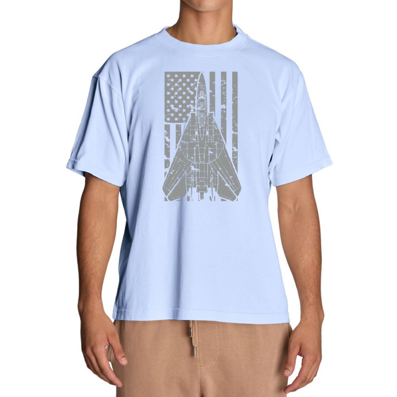 F 14 Tomcat Jet Fighter Vintage American Flag Urban Heavy T-shirt | Artistshot