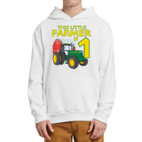 Kids 1 Year Old Green Farm Tractor Birthday Party Farmer 1st Gift T Sh Urban Pullover Hoodie | Artistshot