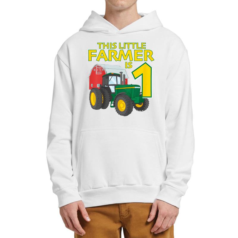 Kids 1 Year Old Green Farm Tractor Birthday Party Farmer 1st Gift T Sh Urban Pullover Hoodie | Artistshot