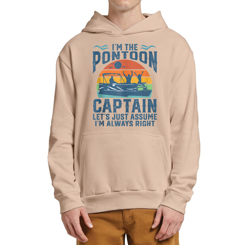 Funny Pontoon I'm The Captain Retro Boat Owner Boating Gift Tank Top Urban Pullover Hoodie | Artistshot