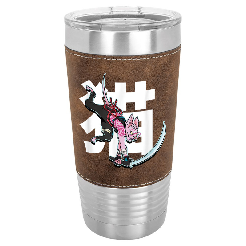 Samurai Ninja Sphynx Cat Kawaii Tattoo Graphic T Shirt Leatherette Tumbler | Artistshot