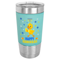 Duck Quack Funny Hanukkah Chanukah Duck Jewish Hebrew Menorah Candles Leatherette Tumbler | Artistshot