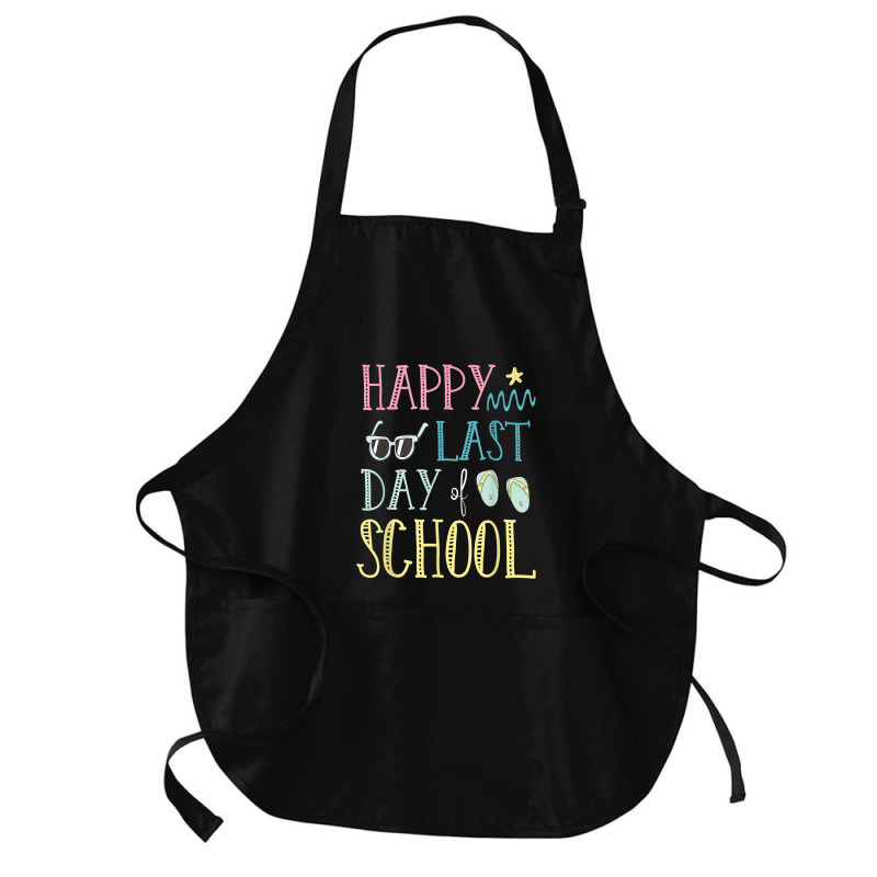 Happy Last Day Of School Flip Flops Glasses Summer Teacher Medium-length Apron | Artistshot