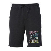 Happy Last Day Of School Flip Flops Glasses Summer Teacher Fleece Short | Artistshot