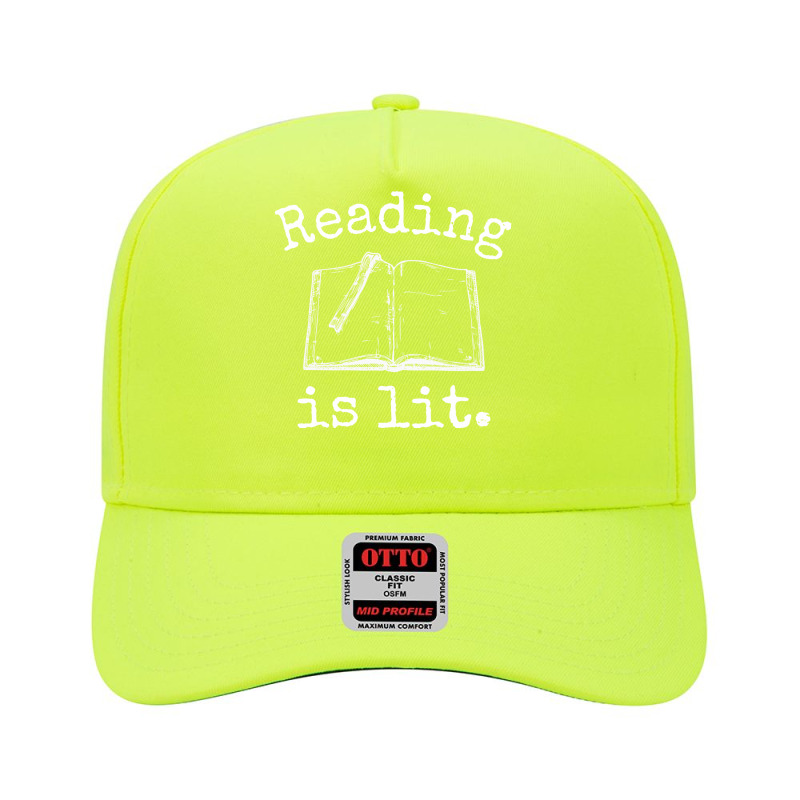 Reading Is Lit Open Book With Bookmark Design Funny Gift For Bookworm Adjustable Baseball Cap by EdahArt | Artistshot