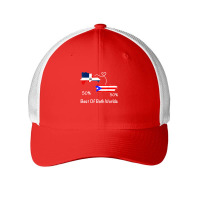 Half Puerto Rican Half Dominican Flag Map Combined Pr Rd T Shirt Mesh Cap | Artistshot