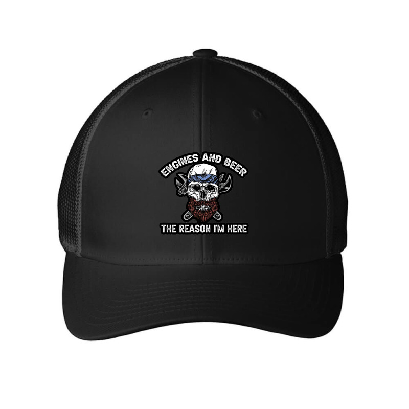 Engines And Beer The Reason I'm Here Funny Mechanic Mesh cap by cm-arts | Artistshot