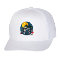 Horror Clubhouse In Park Halloween Spooky Characters Costume Trucker Cap | Artistshot