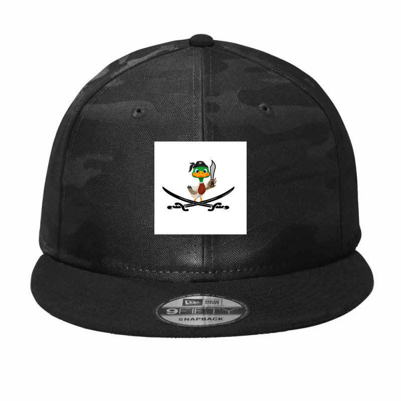 Captain Duck A Duck With A Sword Camo Snapback by cm-arts | Artistshot