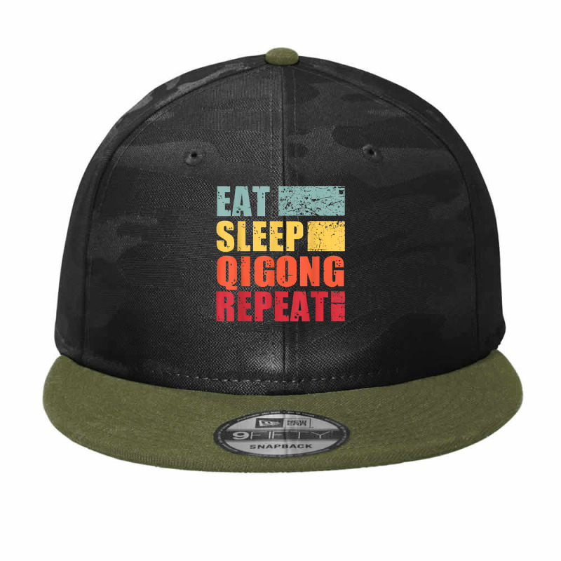 Eat Sleep Qigong Repeat T Shirt Camo Snapback by alyshasur9x | Artistshot