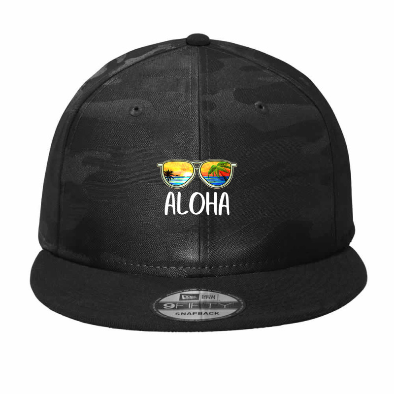 Aloha Hawaii Hawaiian Island Sunglasses Palm Trees Beach Camo Snapback by cm-arts | Artistshot