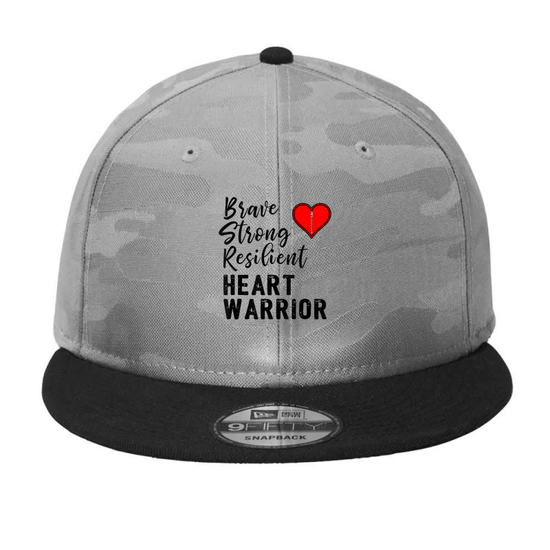 Heart Warrior Chd Awareness Brave Strong Resilien Camo Snapback | Artistshot