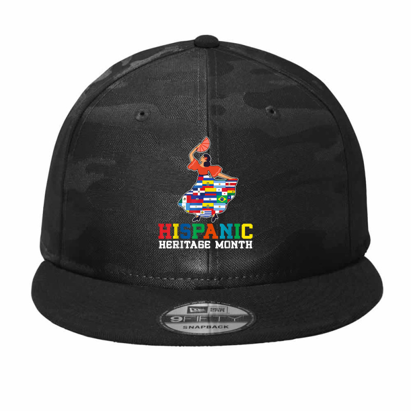 Dancing Latino Latinx Countries Flag Hispanic Heritage Month T Shirt Camo Snapback by hankeajrippleex5 | Artistshot