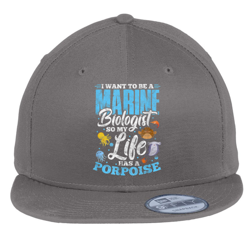 I Want To Be Marine Biologist So Life Has A Porpoise Grunge Flat Bill Snapback Cap | Artistshot