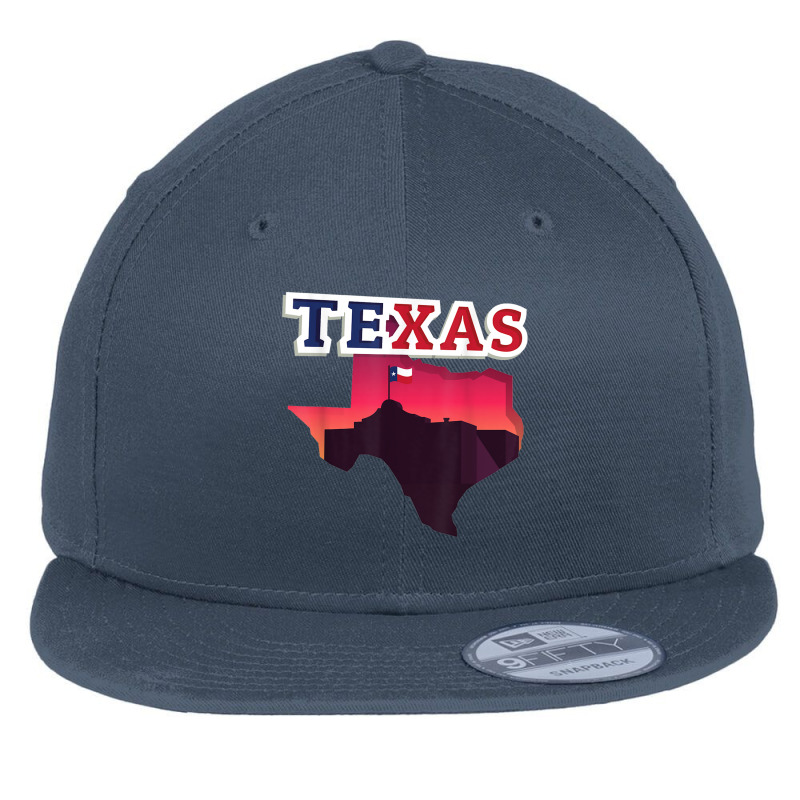 State Of Texas Map With State Flag Flat Bill Snapback Cap by cm-arts | Artistshot