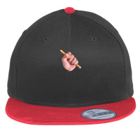 Realism X Cartoon Mashup Fist Holding Pencil 1 Flat Bill Snapback Cap | Artistshot