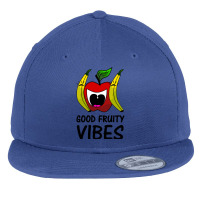 Fruitarian Vibes - Funny Cute Lol Cartoon Apple And Banana Fruits Flat Bill Snapback Cap | Artistshot