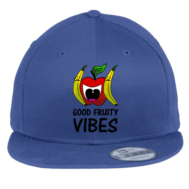 Fruitarian Vibes - Funny Cute Lol Cartoon Apple And Banana Fruits Flat Bill Snapback Cap by Kemriban527 | Artistshot