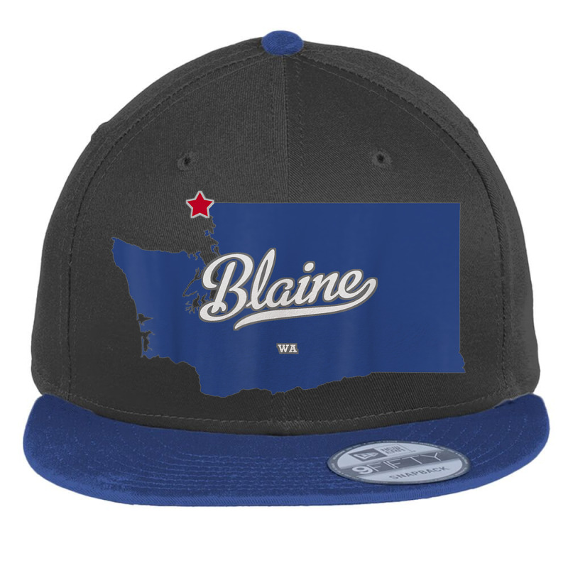 Blaine Washington Wa Map Flat Bill Snapback Cap | Artistshot