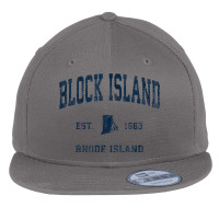 Block Island Rhode Island Ri Vintage Athletic Navy Sports De Flat Bill Snapback Cap | Artistshot