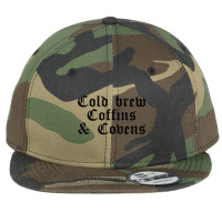 Halloween Shirt Cold Brew, Coffins & Covens T Shirt Flat Bill Snapback Cap | Artistshot