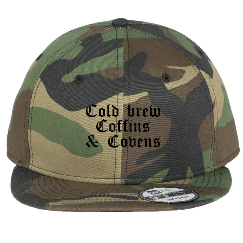 Halloween Shirt Cold Brew, Coffins & Covens T Shirt Flat Bill Snapback Cap by cm-arts | Artistshot