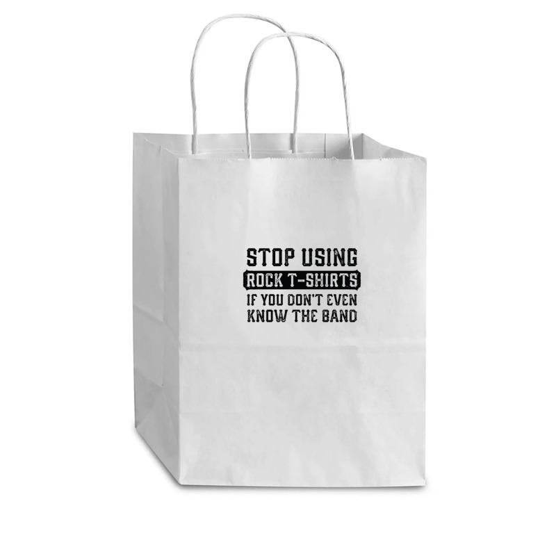 Stop Using Rock 1 Cub Paper Bag - 8 X 4 1/2 X 10 1/4 | Artistshot