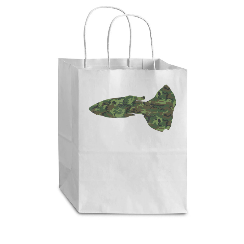 Military Guppy Camo Print Us Rainbow Fish Veteran Men Cub Paper Bag - 8 X 4 1/2 X 10 1/4 | Artistshot