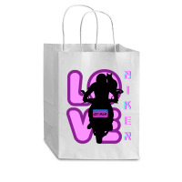 Biker And Best Cat Mom Motorcycle Rider Purple Cub Paper Bag - 8 X 4 1/2 X 10 1/4 | Artistshot