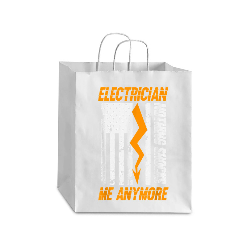 Electrician Nothing Shocks Me Anymore Usa Flag American Debie Paper Bag - 10 X 5 X 13 | Artistshot