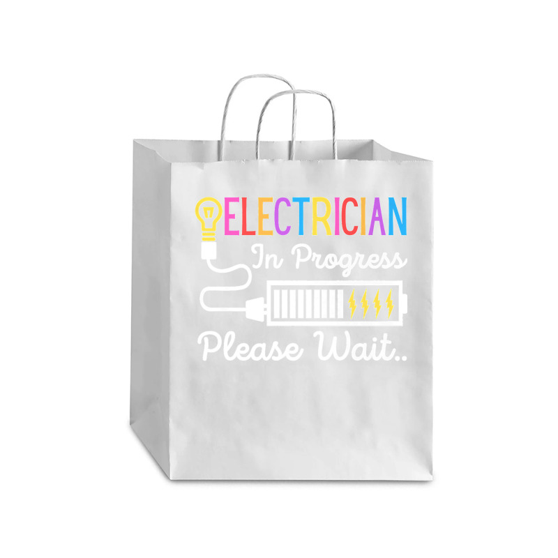 Electrician In Progress Please Wait Future Electrician Funny Premium Debie Paper Bag - 10 X 5 X 13 | Artistshot