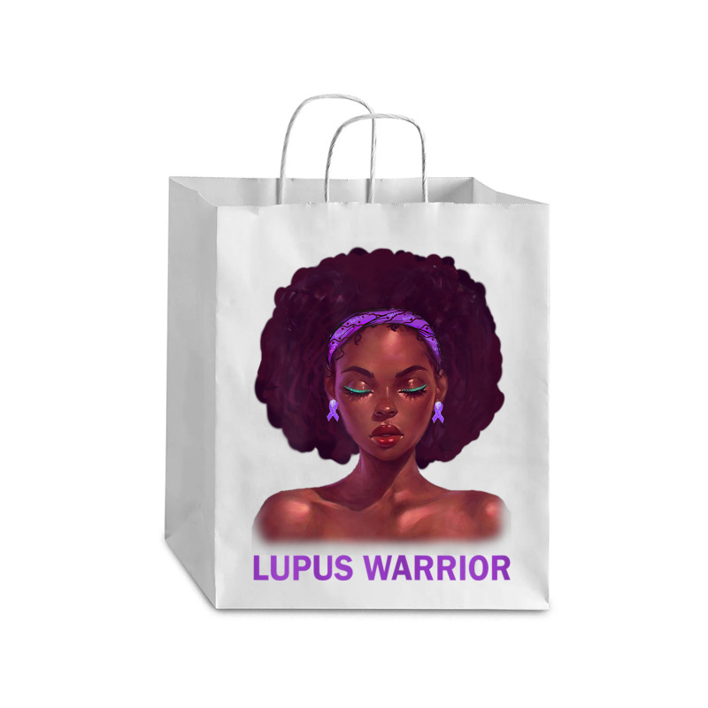 Womens Afro African American Black Woman Lupus Warrior Debie Paper Bag - 10 X 5 X 13 | Artistshot