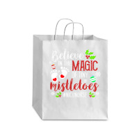 Peds Nicu Nurse Believin Magic Of Tiny Mistletoe Christmas T Shirt Debie Paper Bag - 10 X 5 X 13 | Artistshot