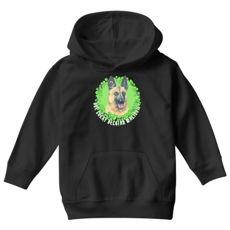 St Patricks Day Gift T  Shirt One Lucky Belgian Malinois Funny St. Pat Youth Hoodie by cbradtke509 | Artistshot