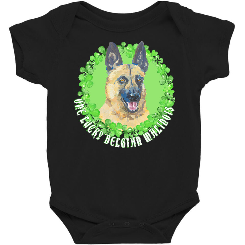 St Patricks Day Gift T  Shirt One Lucky Belgian Malinois Funny St. Pat Baby Bodysuit by cbradtke509 | Artistshot