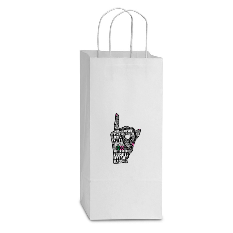 J15 Founder's Day Aka Women Hand Sign Words Sweatshirt Double Wine Paper Bag - 6 1/2 X 3 1/2 X 12 3/8 | Artistshot