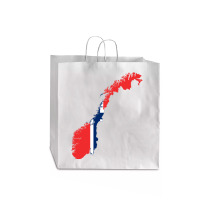 Flag Map Of Norway Jumbo Paper Bag - 18 X 7 X 18 3/4 | Artistshot