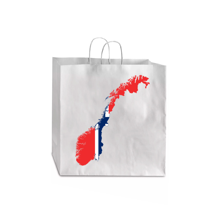 Flag Map Of Norway Jumbo Paper Bag - 18 X 7 X 18 3/4 | Artistshot