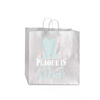 Plaque Is Wack Dentist Dentistry Dental Jumbo Paper Bag - 18 X 7 X 18 3/4 | Artistshot