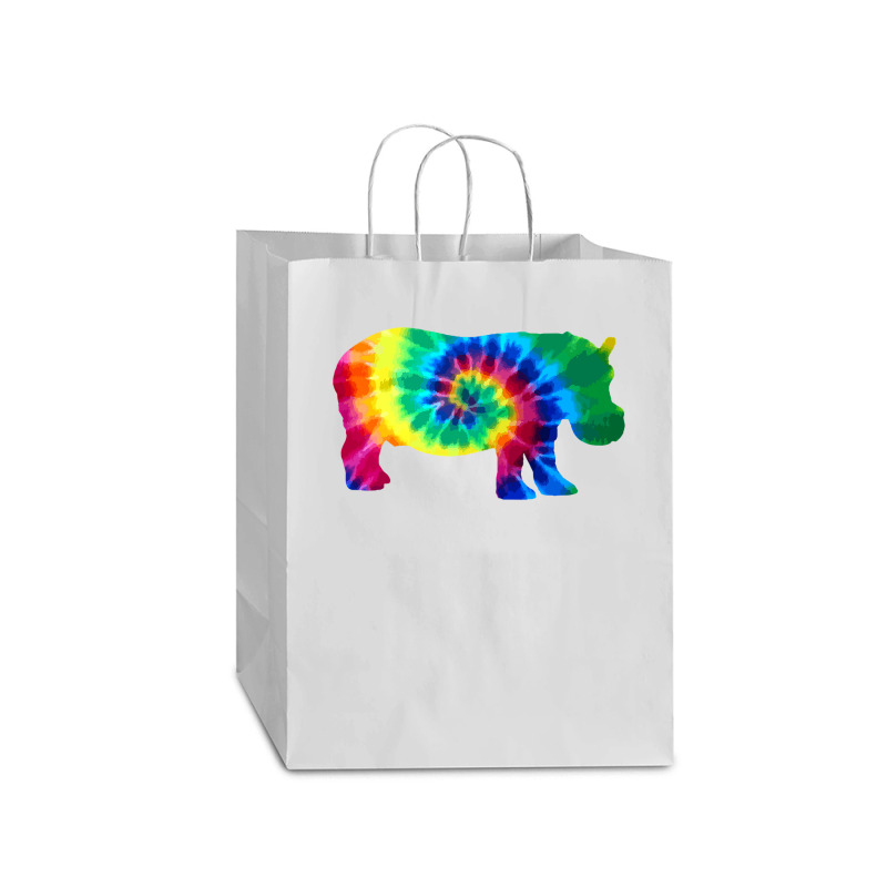 Hippopotamus Hippo Tie Dye Vintage Hippie Hippopotamus Lover 216 Hippo Mart Paper Bag -13 X 7 X 17 | Artistshot