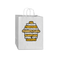 Pittsburgh 412 Jagoffs Yinzers Steel City Funny Retro Mart Paper Bag -13 X 7 X 17 | Artistshot