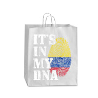 Colombia Its In My Dna Fingerprint Colombian Flag Pride Queen Paper Bag - 16 X 6 X 19 1/4 | Artistshot