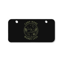 Camp More Worry Less Minimalist Camp Camping Camper Campfire Bicycle License Plate | Artistshot