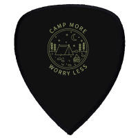 Camp More Worry Less Minimalist Camp Camping Camper Campfire Shield S Patch | Artistshot