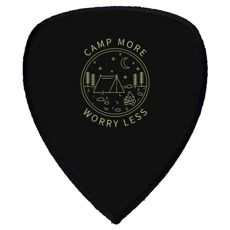 Camp More Worry Less Minimalist Camp Camping Camper Campfire Shield S Patch | Artistshot