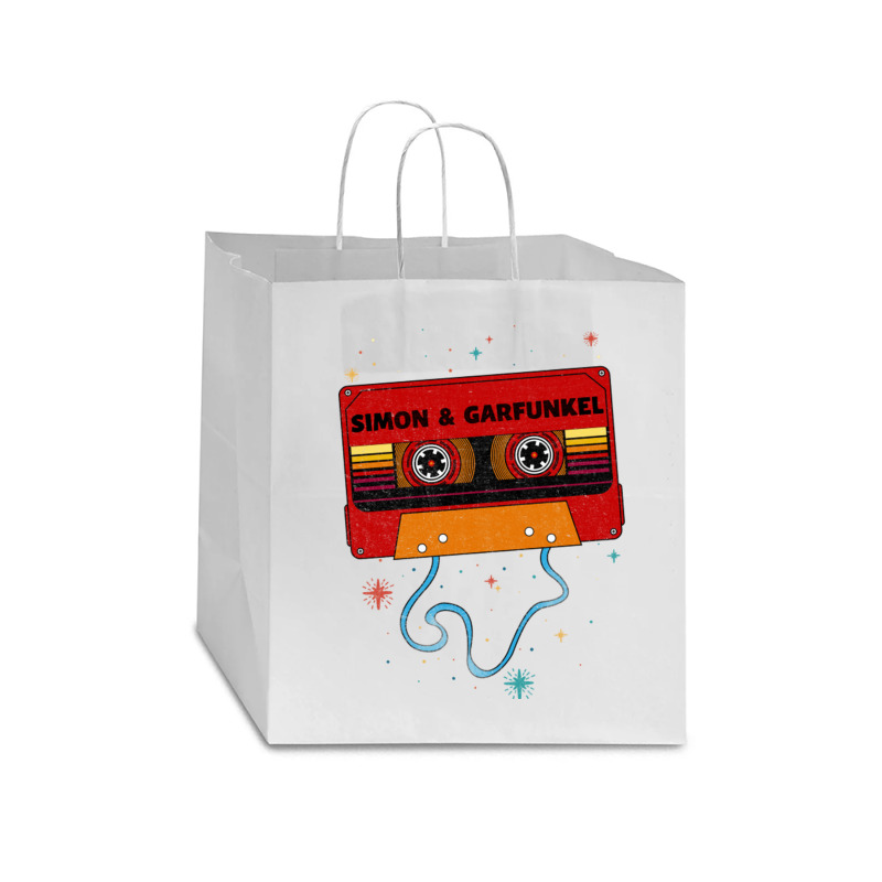 Simon And Garfunkel Retro Vintage Cassette Tape Music Fanart Star Paper Bag - 13 X 7 X 13 | Artistshot